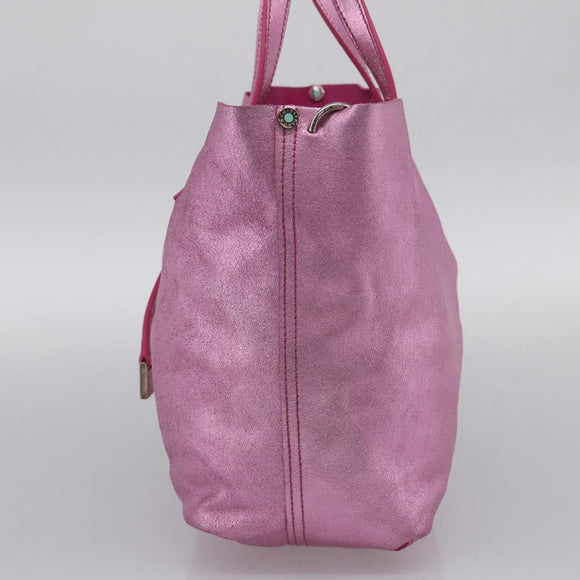 Tiffany & Co. Hand Bag Leather Pink Auth 210288A