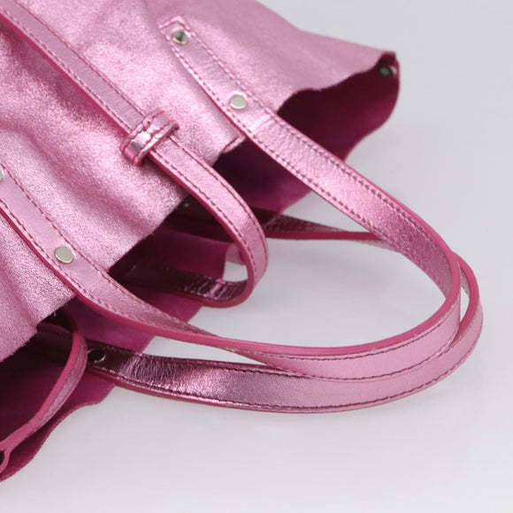 Tiffany & Co. Hand Bag Leather Pink Auth 210288A