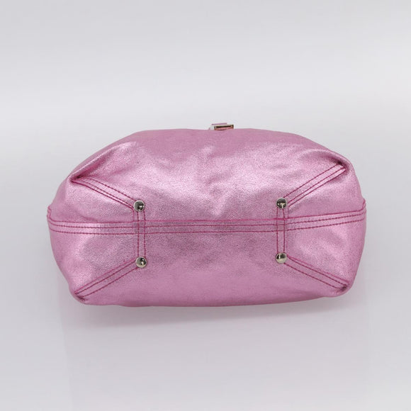 Tiffany & Co. Hand Bag Leather Pink Auth 210288A