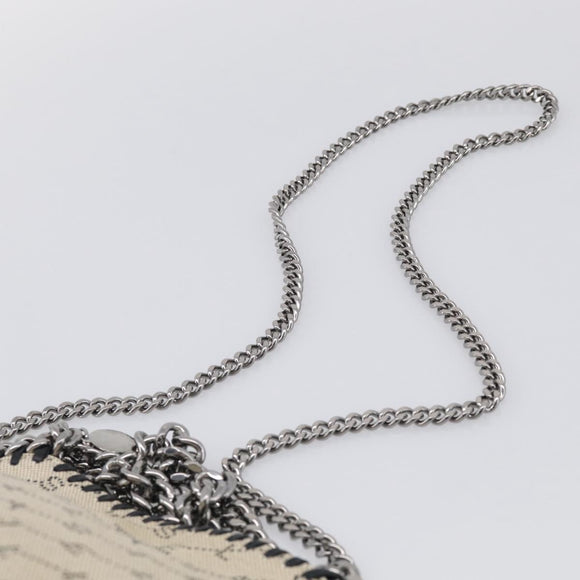 Stella McCartney Chain Falabella Bag Canvas Beige Silver 371223 Auth 210289A