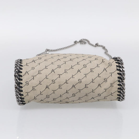Stella McCartney Chain Falabella Bag Canvas Beige Silver 371223 Auth 210289A