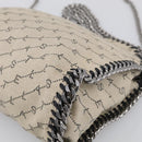 Stella McCartney Chain Falabella Bag Canvas Beige Silver 371223 Auth 210289A-12
