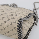Stella McCartney Chain Falabella Bag Canvas Beige Silver 371223 Auth 210289A-14
