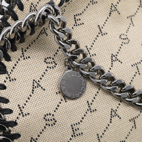 Stella McCartney Chain Falabella Bag Canvas Beige Silver 371223 Auth 210289A