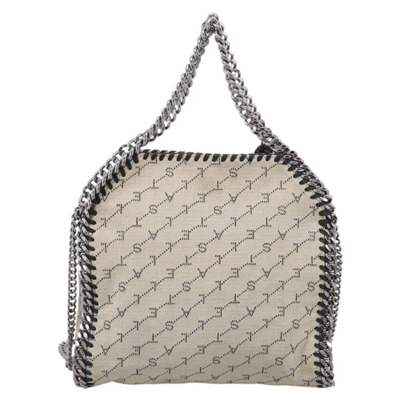 Stella McCartney Chain Falabella Bag Canvas Beige Silver 371223 Auth 210289A