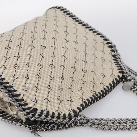 Stella McCartney Chain Falabella Bag Canvas Beige Silver 371223 Auth 210289A
