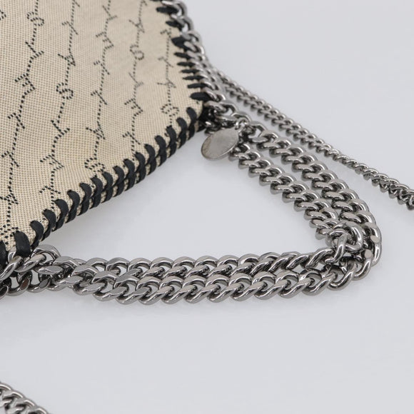 Stella McCartney Chain Falabella Bag Canvas Beige Silver 371223 Auth 210289A
