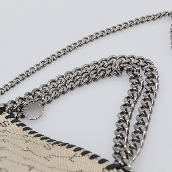 Stella McCartney Chain Falabella Bag Canvas Beige Silver 371223 Auth 210289A
