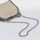 Stella McCartney Chain Falabella Bag Canvas Beige Silver 371223 Auth 210289A-9