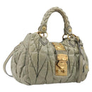 Miu Miu Matelasse Hand Bag Vitellolux 2way Beige Gold Auth 210290A-1