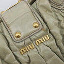 Miu Miu Matelasse Hand Bag Vitellolux 2way Beige Gold Auth 210290A-20