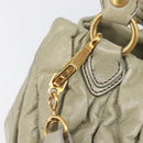 Miu Miu Matelasse Hand Bag Vitellolux 2way Beige Gold Auth 210290A-21