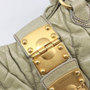 Miu Miu Matelasse Hand Bag Vitellolux 2way Beige Gold Auth 210290A-22