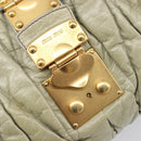 Miu Miu Matelasse Hand Bag Vitellolux 2way Beige Gold Auth 210290A-23