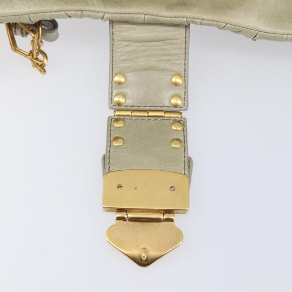Miu Miu Matelasse Hand Bag Vitellolux 2way Beige Gold Auth 210290A