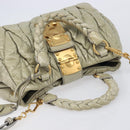 Miu Miu Matelasse Hand Bag Vitellolux 2way Beige Gold Auth 210290A-8