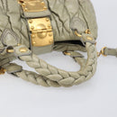 Miu Miu Matelasse Hand Bag Vitellolux 2way Beige Gold Auth 210290A-9