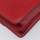 CELINE Hand Bag Leather Red Gold Auth 210292-13