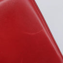 CELINE Hand Bag Leather Red Gold Auth 210292-14