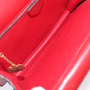 CELINE Hand Bag Leather Red Gold Auth 210292-20