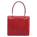 CELINE Hand Bag Leather Red Gold Auth 210292-3