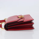 CELINE Hand Bag Leather Red Gold Auth 210292-5