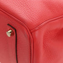 HERMES Birkin 35 Hand Bag Taurillon ClemenceLeather Red Gold Auth 210295SM-11