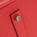HERMES Birkin 35 Hand Bag Taurillon ClemenceLeather Red Gold Auth 210295SM-14
