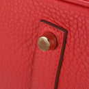 HERMES Birkin 35 Hand Bag Taurillon ClemenceLeather Red Gold Auth 210295SM-15