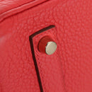 HERMES Birkin 35 Hand Bag Taurillon ClemenceLeather Red Gold Auth 210295SM-16