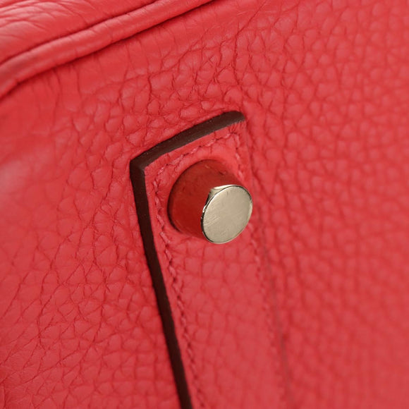 HERMES Birkin 35 Hand Bag Taurillon ClemenceLeather Red Gold Auth 210295SM