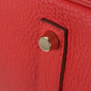HERMES Birkin 35 Hand Bag Taurillon ClemenceLeather Red Gold Auth 210295SM-17