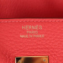 HERMES Birkin 35 Hand Bag Taurillon ClemenceLeather Red Gold Auth 210295SM-21