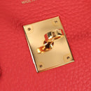 HERMES Birkin 35 Hand Bag Taurillon ClemenceLeather Red Gold Auth 210295SM-22