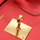 HERMES Birkin 35 Hand Bag Taurillon ClemenceLeather Red Gold Auth 210295SM-23