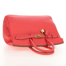 HERMES Birkin 35 Hand Bag Taurillon ClemenceLeather Red Gold Auth 210295SM-6