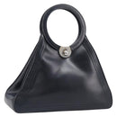 LOEWE Hand Bag Leather Black Auth 210296-1