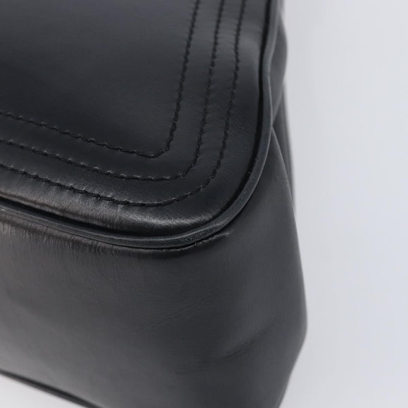 LOEWE Hand Bag Leather Black Auth 210296