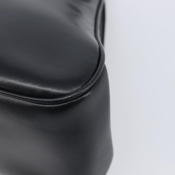 LOEWE Hand Bag Leather Black Auth 210296