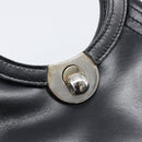 LOEWE Hand Bag Leather Black Auth 210296-15