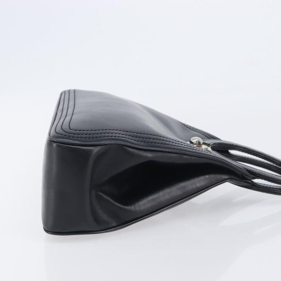 LOEWE Hand Bag Leather Black Auth 210296