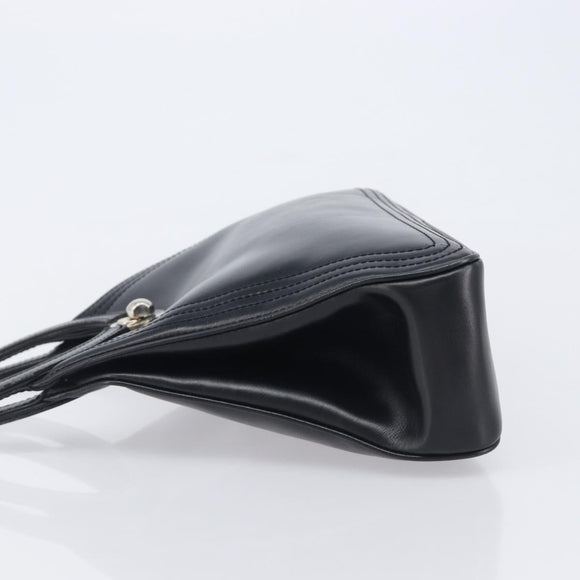 LOEWE Hand Bag Leather Black Auth 210296