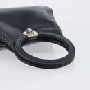 LOEWE Hand Bag Leather Black Auth 210296-7