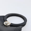 LOEWE Hand Bag Leather Black Auth 210296-8