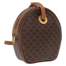 CELINE Macadam Canvas Circle Shoulder Bag PVC Leather Brown Gold Auth 210297-1