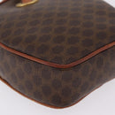 CELINE Macadam Canvas Circle Shoulder Bag PVC Leather Brown Gold Auth 210297-11