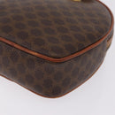 CELINE Macadam Canvas Circle Shoulder Bag PVC Leather Brown Gold Auth 210297-12
