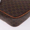 CELINE Macadam Canvas Circle Shoulder Bag PVC Leather Brown Gold Auth 210297-14