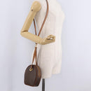 CELINE Macadam Canvas Circle Shoulder Bag PVC Leather Brown Gold Auth 210297-22