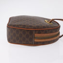 CELINE Macadam Canvas Circle Shoulder Bag PVC Leather Brown Gold Auth 210297-4